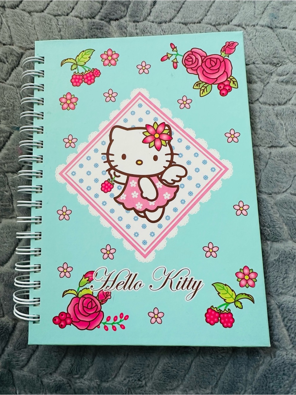 Hello Kitty Spiral Notebook - Pink & Aqua Floral